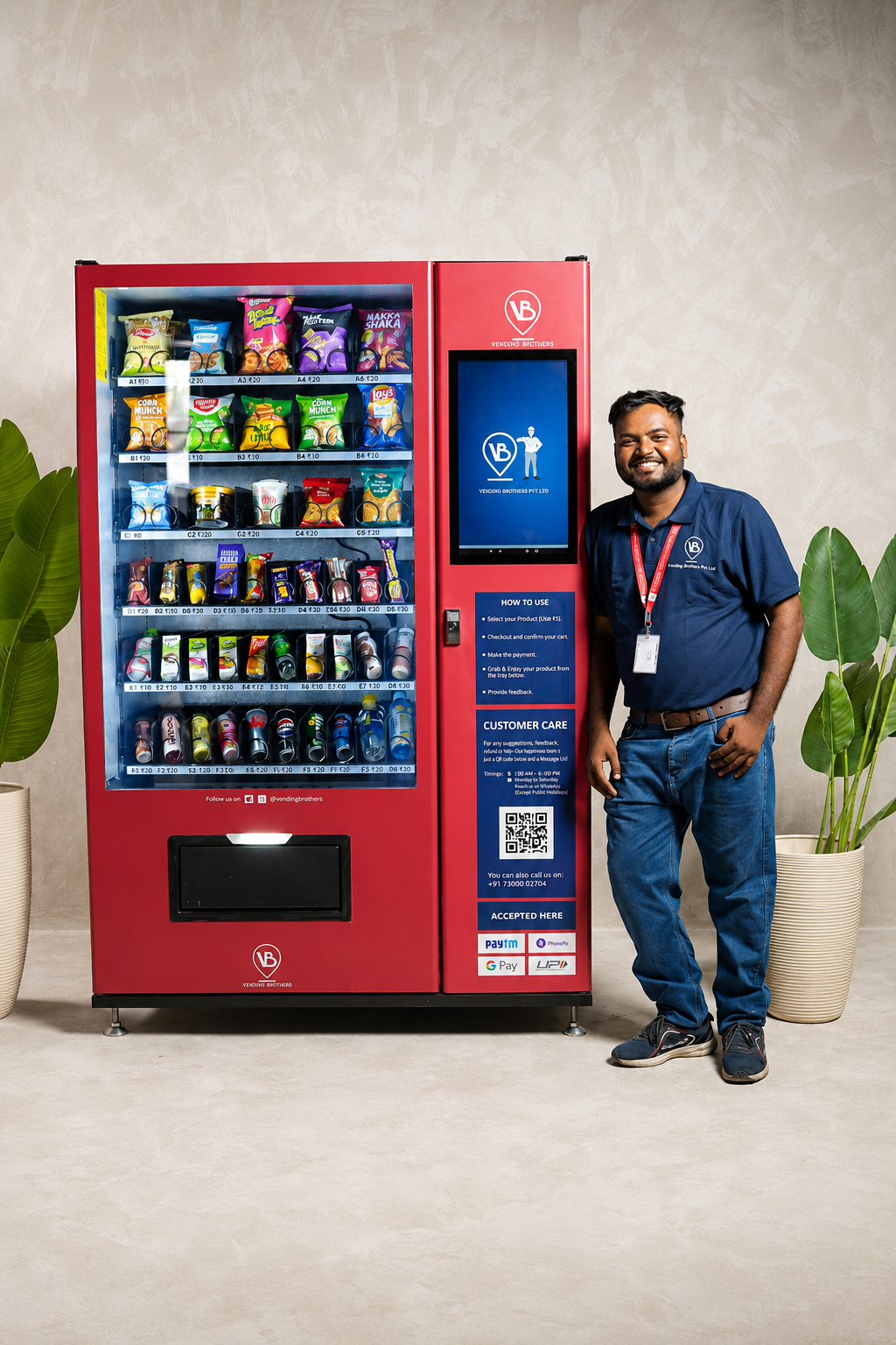 Smart vending machine installed in a space