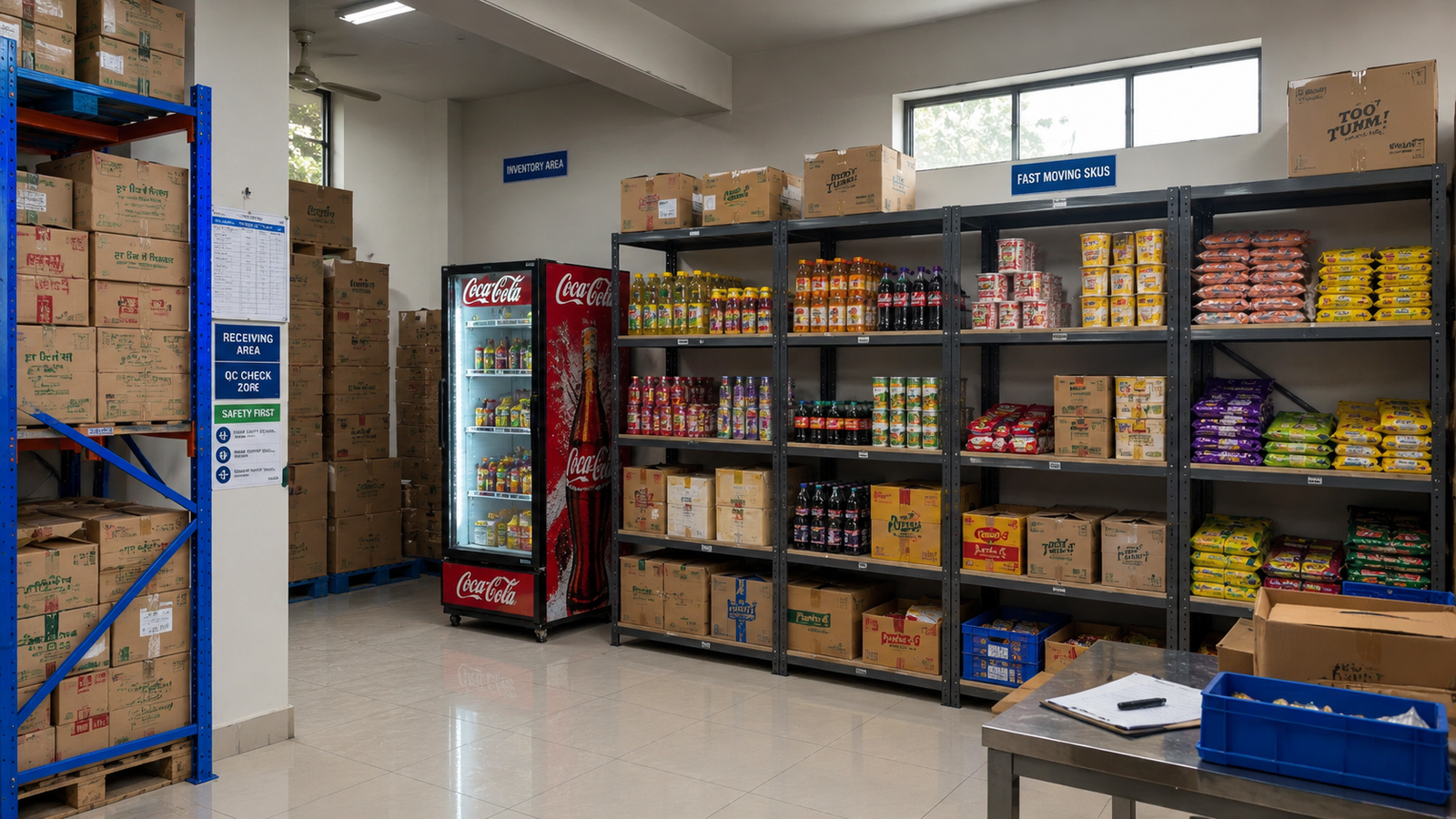 Products stocked inside a vending machine